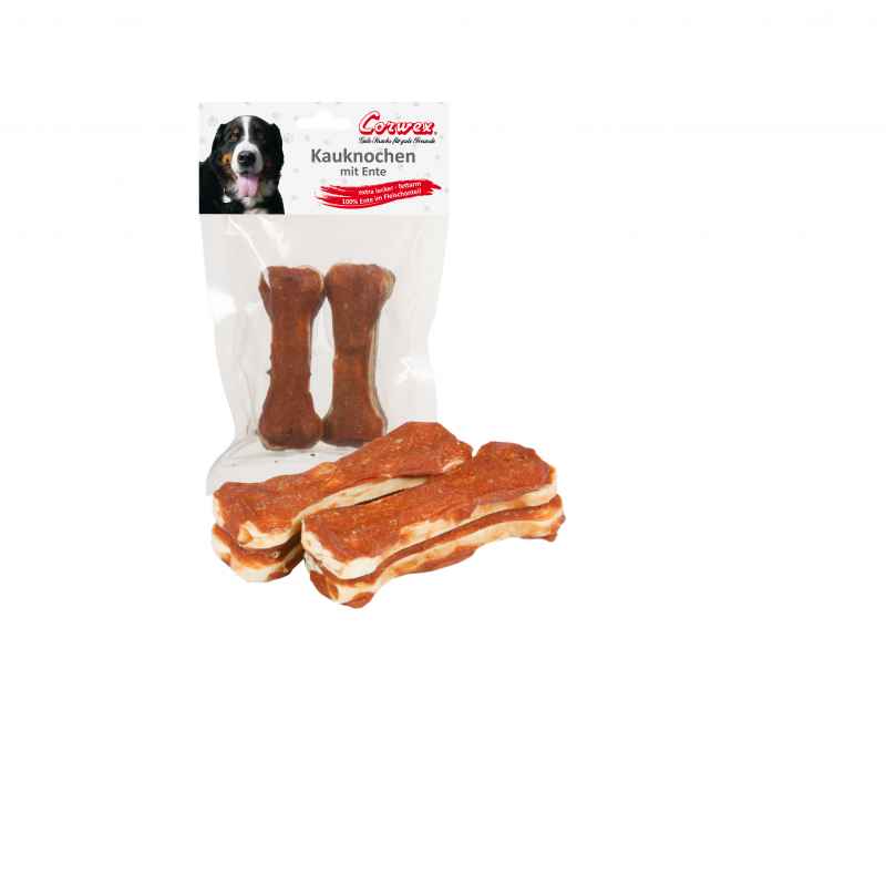 70080 - Kauknochen mit Ente, 2 Stck - 10cm 70080 - Kauknochen mit Ente, 2 Stck - 10cm